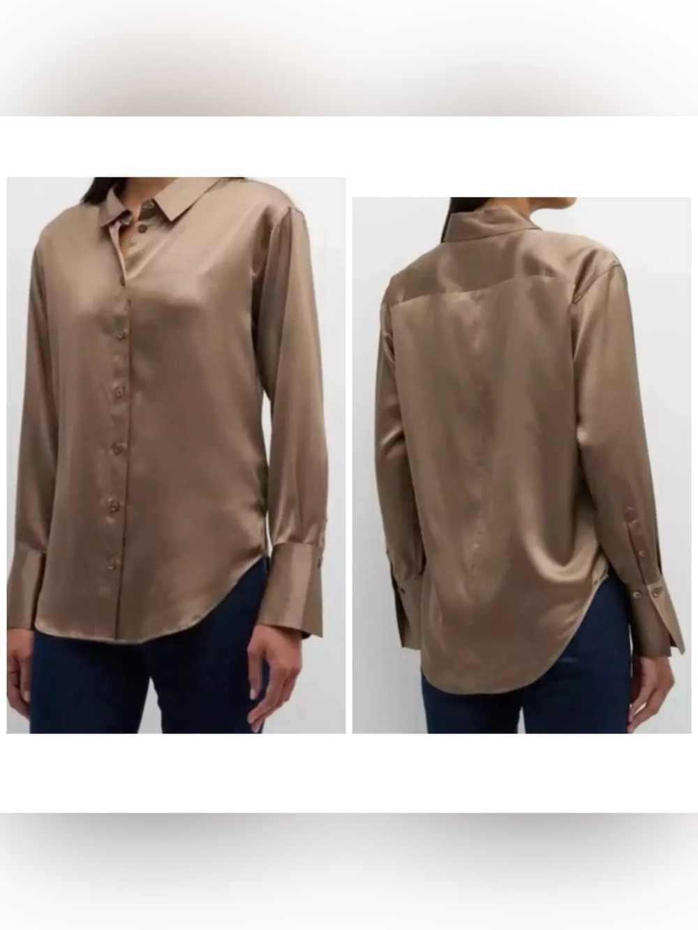 NWT Frame Denim Signature Silk Blouse Size S